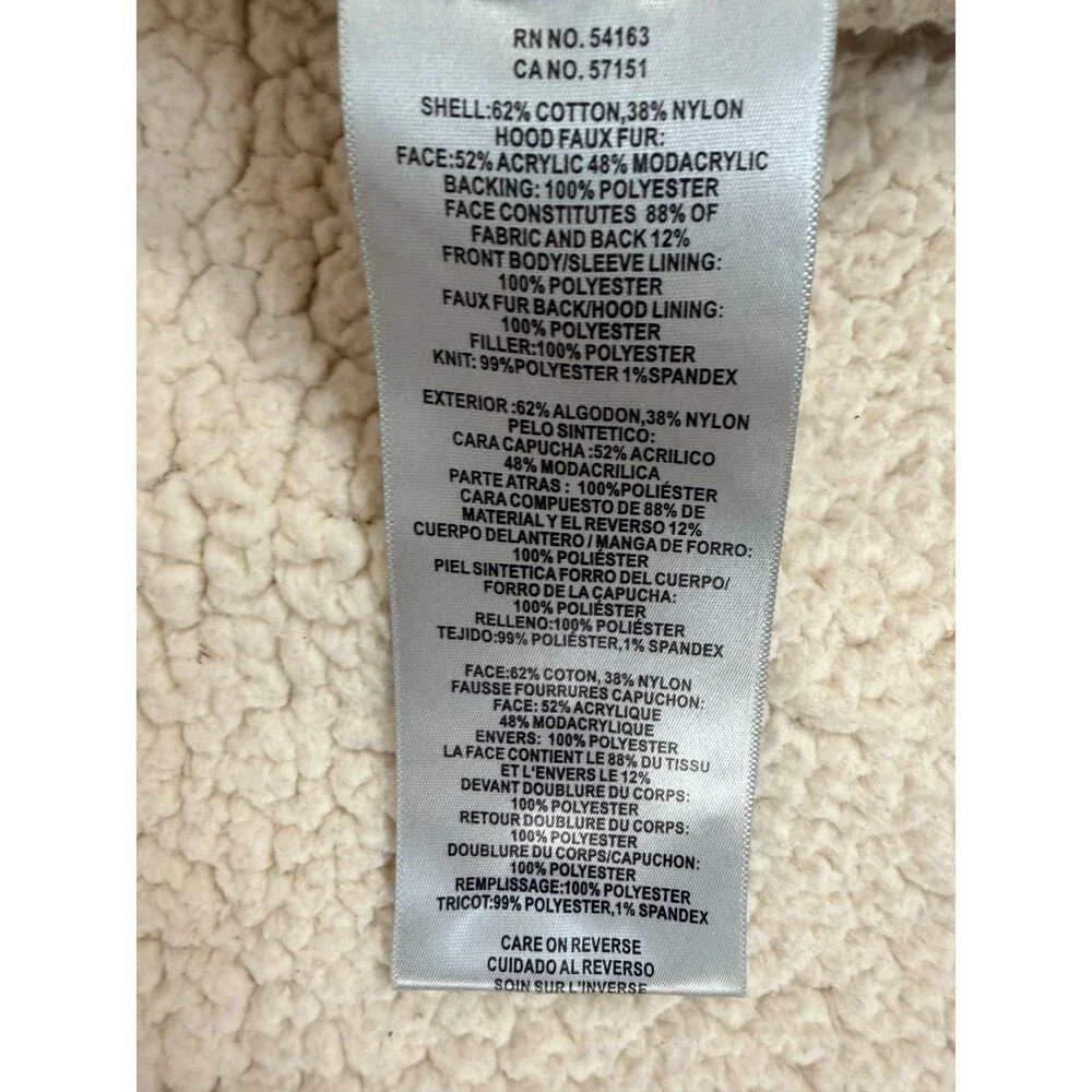 Levis Parka Jacket Mens Medium Green Sherpa Lined Faux Fur Trim Utility FLAWS